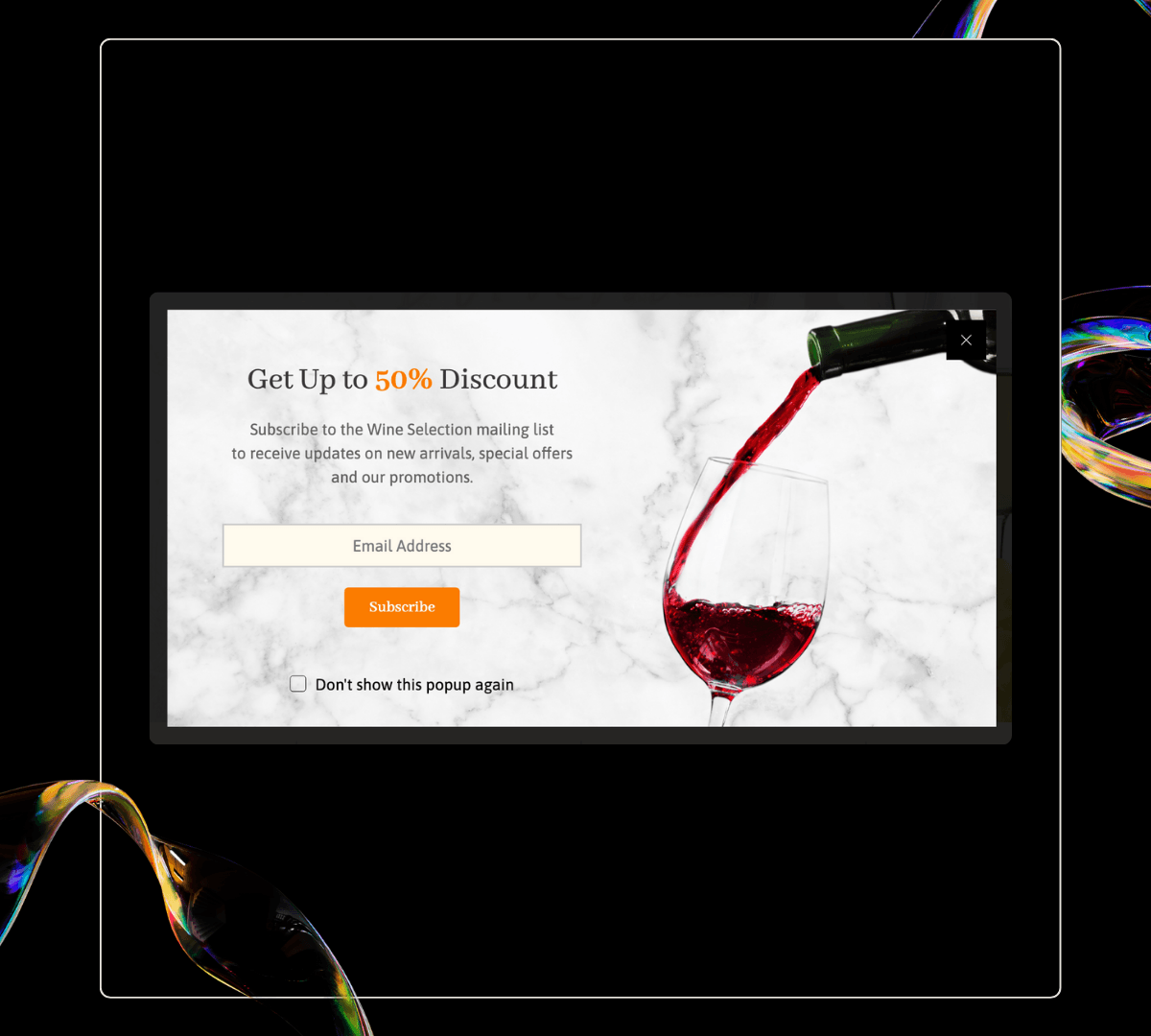 Pop-up on Home Screen (eCommerce Page)  